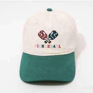 NEW Pickleball Hat Cap‎ Colorful Green Cream Embroidered Tennis Cute Sport Gift